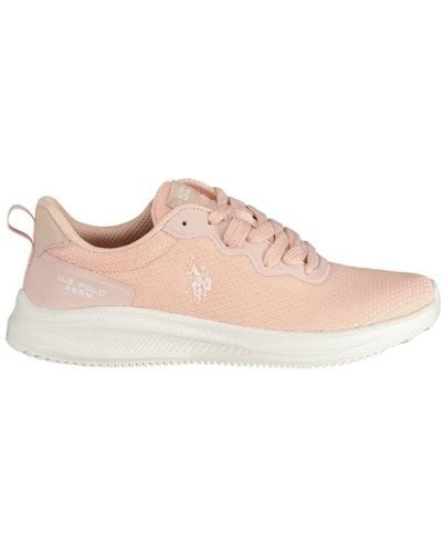 U.S. POLO ASSN. Chic Lace-Up Sneakers With Contrasting Details - Pink