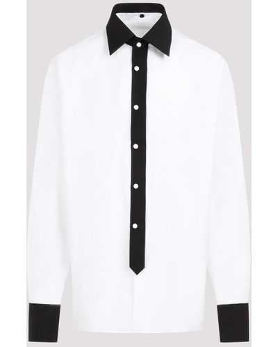 Prada White Black Cotton Shirt