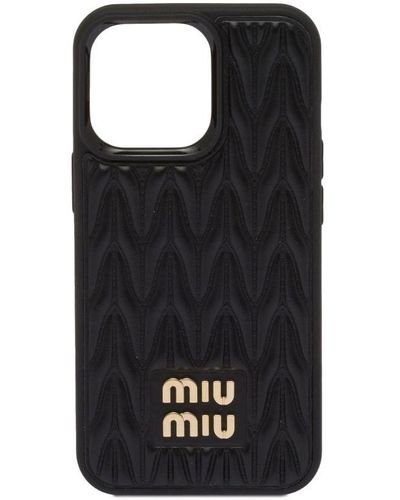 Miu Miu Matelassé Iphone 13 Pro Case - Black