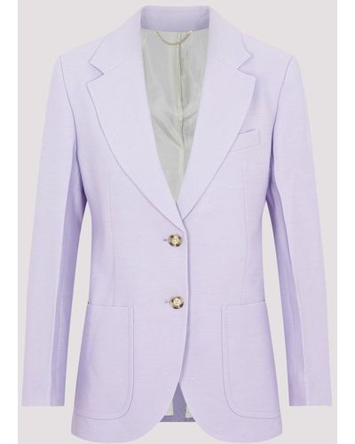 Victoria Beckham Lavander Patch Pocket Jacket - Purple