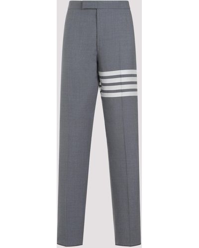 Thom Browne Medium Grey Backstrap Wool Trousers