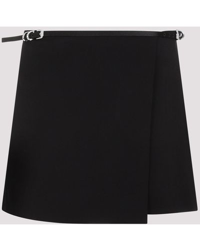 Givenchy Black Acetate Mini Wrap Voyou Skirt