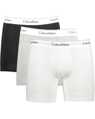 Calvin Klein Modern Stretch Cotton Boxer Briefs Triple Pack - White