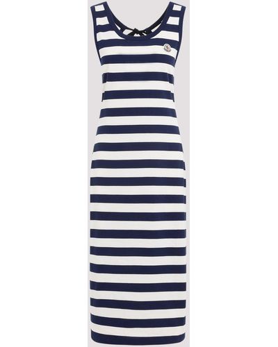 Moncler Cotton Striped Dress - Blue