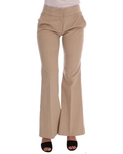 Ermanno Scervino Chic Bootcut Flared Trousers - Natural