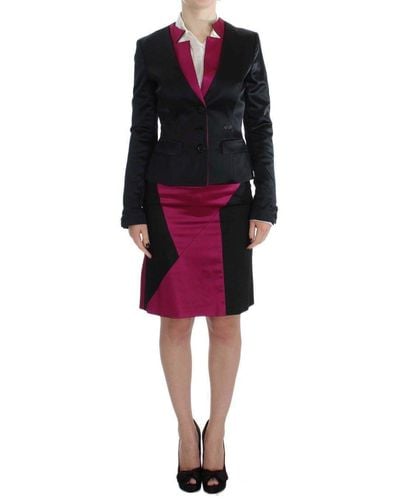 Exte Two Piece Suit Skirt & Blazer - Pink