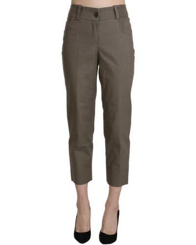 Bencivenga Grey High Waist Cropped Dress Trouser Trousers - Multicolour