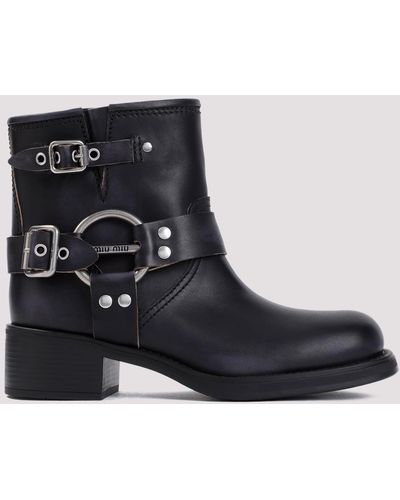 Miu Miu Black Calf Leather Boots