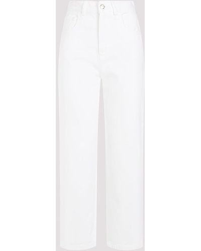 Moncler White Cotton Trousers