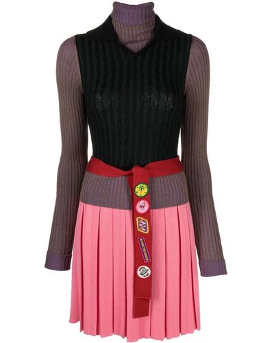 Cormio Pleated Mini Dress - Multicolour