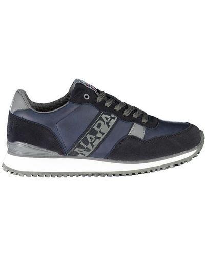 Napapijri Sleek Contrasting Sneakers With Signature Style - Blue
