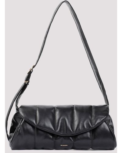 Jil Sander Black Cannolo Nappa Leather Shoulder Bag