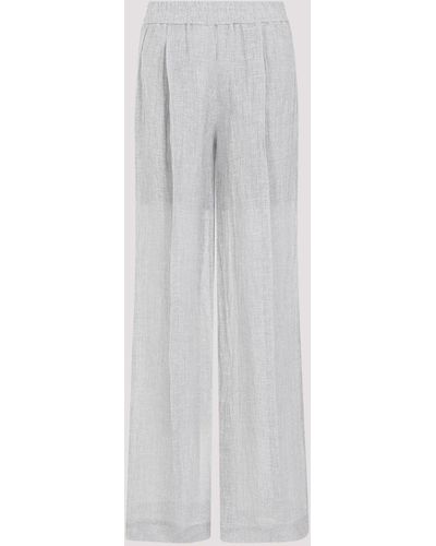 Brunello Cucinelli Grey Linen Trousers