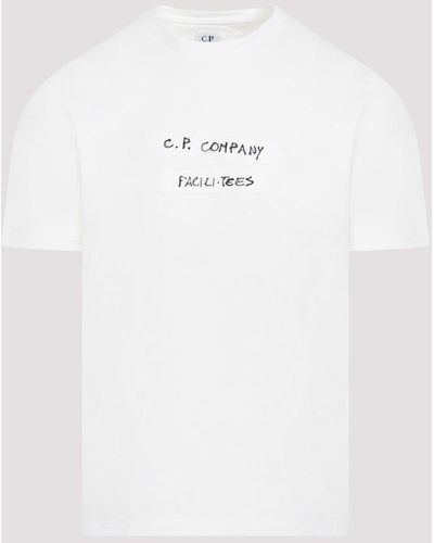 C.P. Company White Cotton Logo T