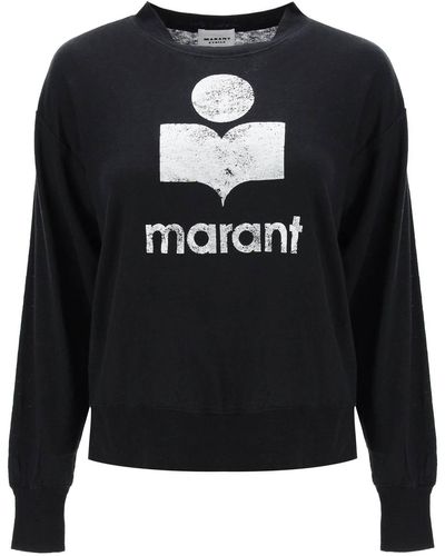 Isabel Marant Isabel Marant Etoile Klowia T-shirt With Metallic Logo Print - Black