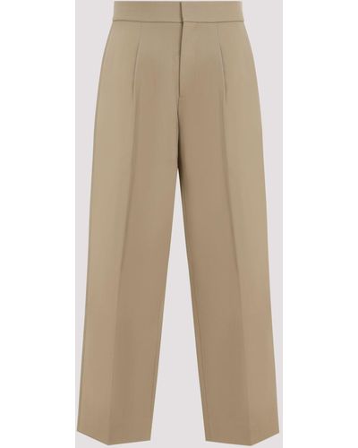 Fear Of God Beige Single Pleat Relaxed Wool Trousers - Natural