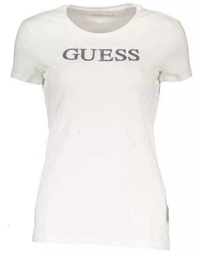 Guess White Cotton Tops & T