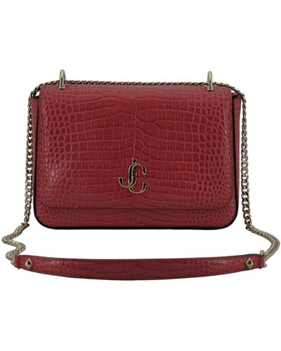 Jimmy Choo Candy Floss Leather Shoulder Bag - Red