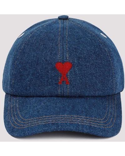 Ami Paris Used Blue Cotton Hat