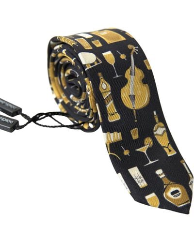 Dolce & Gabbana Exclusive Silk Tie With Musical Print - Multicolour