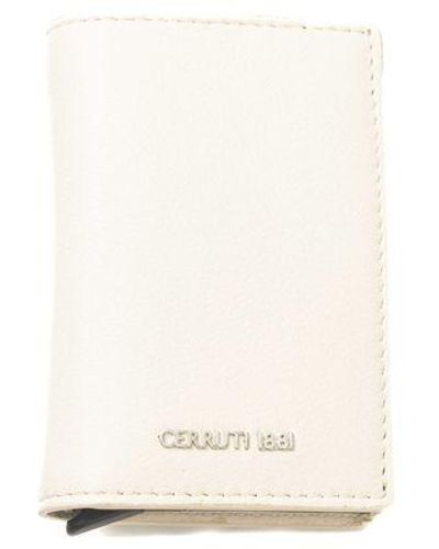 Cerruti 1881 Beige Calf Leather Wallet - White