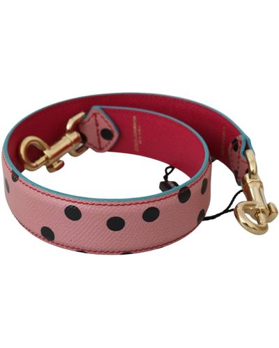 Dolce & Gabbana Pink Polka Dot Leather Shoulder Strap - Multicolor