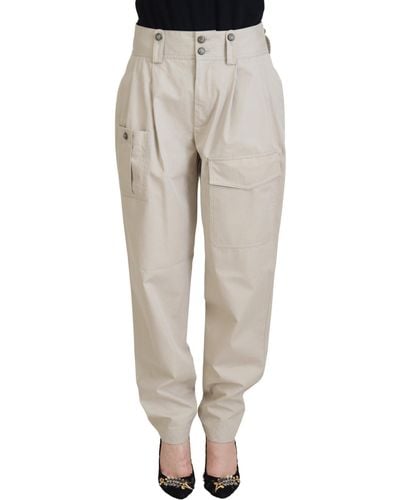 Dolce & Gabbana Elegant Cotton Trousers - White