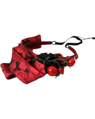 Dolce & Gabbana Cherry Sicily Embellished Hairband Diadem - Red