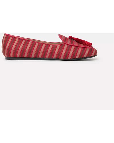 Charles Philip Leather Flat Shoe - Red