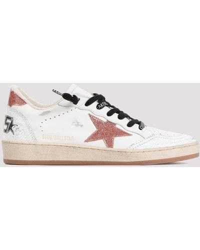 Golden Goose White Cow Leather Ballstar Trainers - Pink