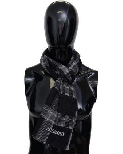 Missoni Elegant Woollen Striped Scarf - Black