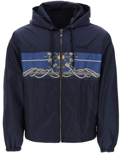 Versace Nautical Hooded Jacket - Blue
