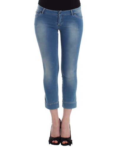 Ermanno Scervino Beachwear Jeans Capri Pants Cropped - Blue