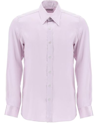 Tom Ford Silk Charmeuse Blouse Shirt - Pink