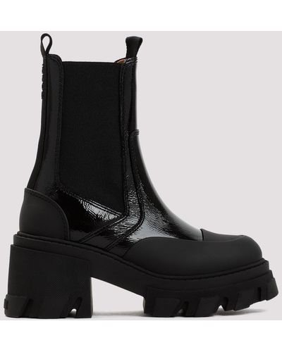Ganni Black Leather Chelsea Boots