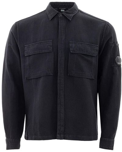 C.P. Company Front Fastening Pockets Shirt - Blue