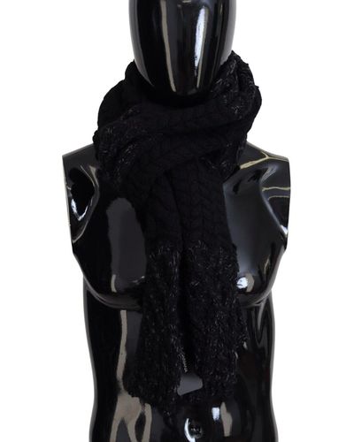 Dolce & Gabbana Elite Wool Blend Scarf - Black