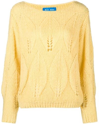 M.i.h Jeans Lacey Leaf Knit Sweater - Yellow