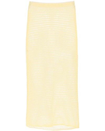 Paloma Wool Knitted Midi Skirt With Perfor - Yellow