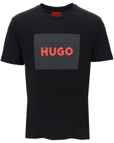 HUGO Dulive T Shirt With Logo Box - Black