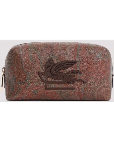 Etro Brown S Paisley Fabric Pouch