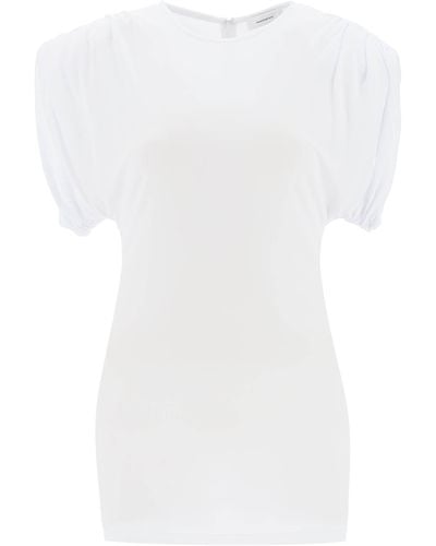 Wardrobe NYC Mini Sheath Dress With Structured Shoulders - White