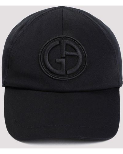 Giorgio Armani Blue Cotton Hat - Black