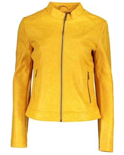 Desigual Vibrant Athletic Jacket With Chic Logo - Yellow