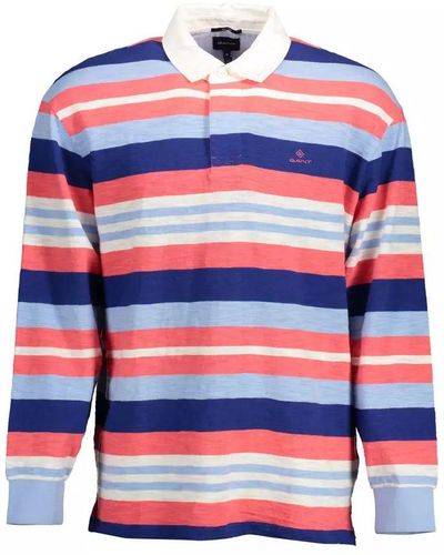 GANT Light Blue Cotton Polo Shirt - Red