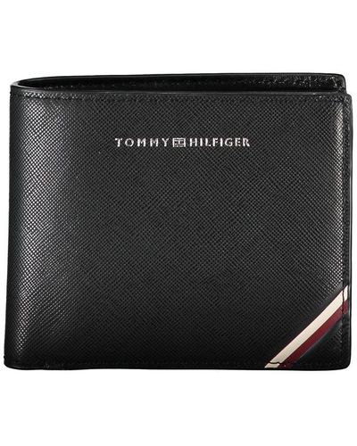 Tommy Hilfiger Elegant Leather Wallet With Contrast Details - Black