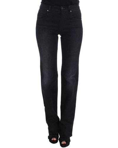 Ermanno Scervino Cotton Blend Slim Fit Bootcut Jeans - Black