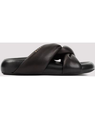 Marni Black Nappa Leather Sandal