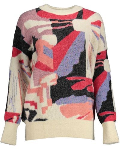 Desigual Chic Contrasting Detail Jumper - Red