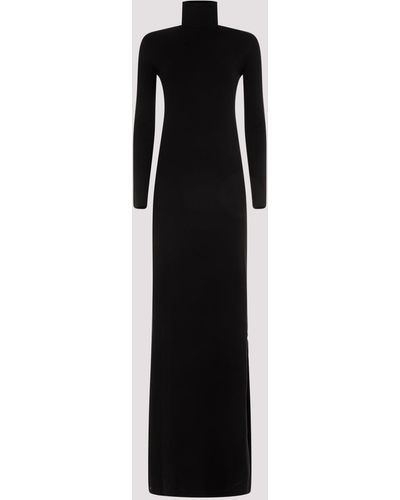 Saint Laurent Black Wool Long Dress